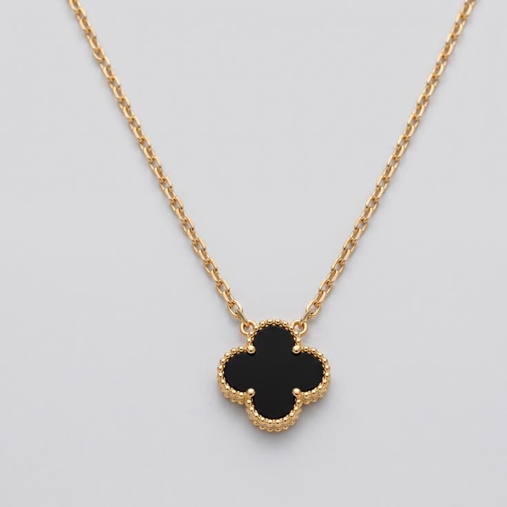 Midnight Clover Pendant Necklace